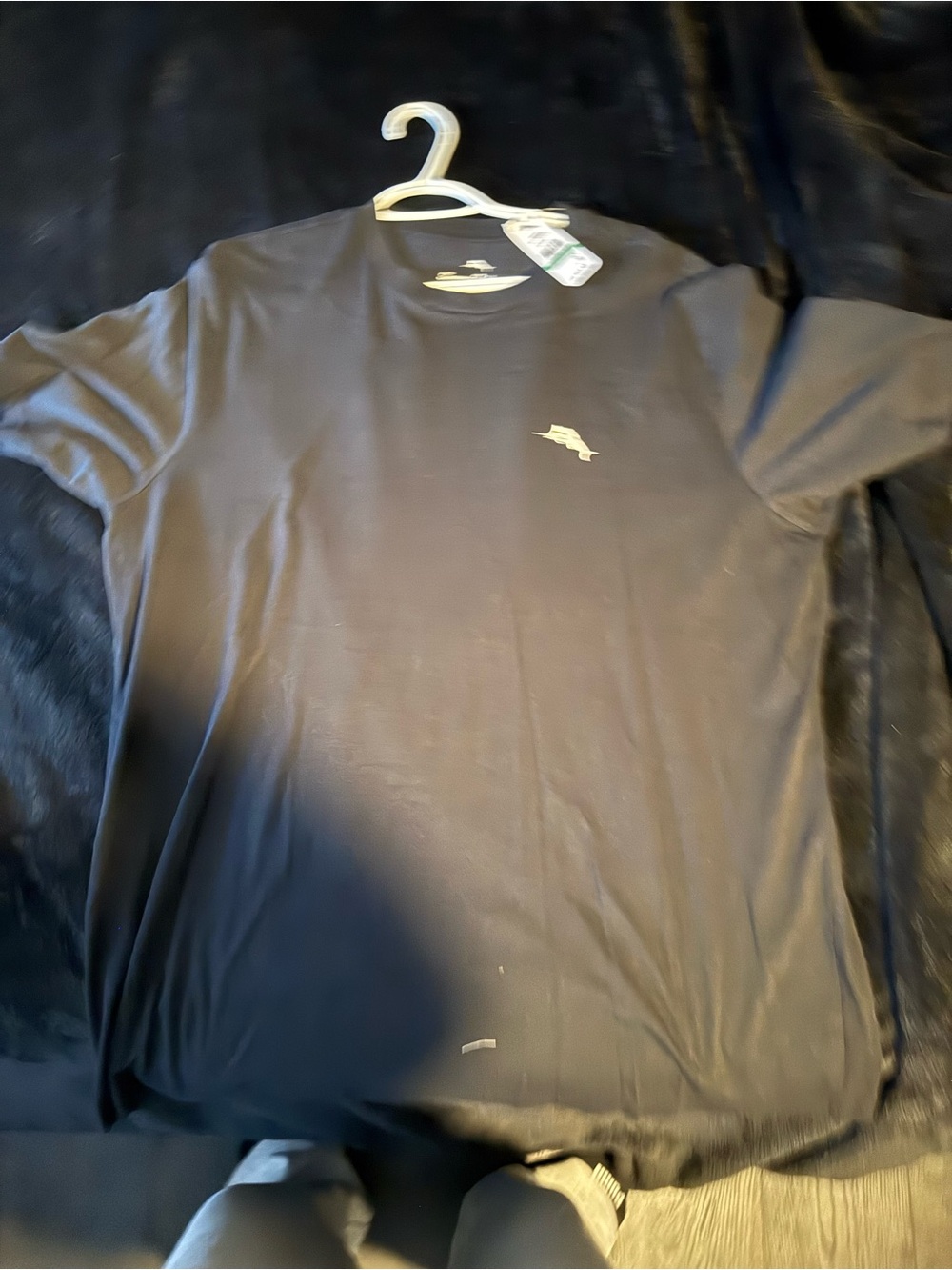 Tommy Bahama Black Short-Sleeve Crewneck Tee with Subtle Logo